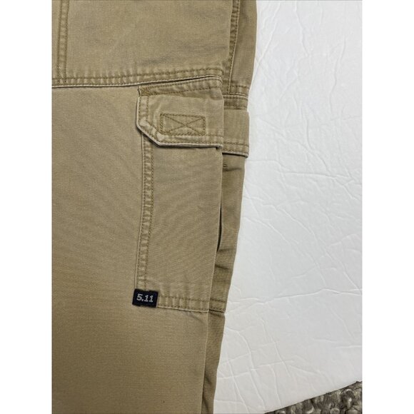 5.11 Tactical Series Mens 30x32 Brown Denim Cargo Pants Tapered Leg - Picture 7 of 8